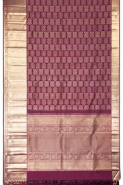 Burgundy Pure Zari Kanjivaram Silk Saree 10063138