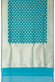 Blue Handloom Banarasi Kora Silk Saree 