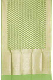 Cucumber Green Handloom Banarasi Katrua Kora Silk Saree 10063185