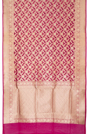 Magenta Handloom Banarasi Katrua Kora Silk Saree 10063186