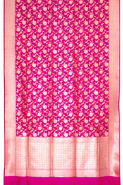 Rani Pink Handloom Banarasi Katan Silk Saree 10063201