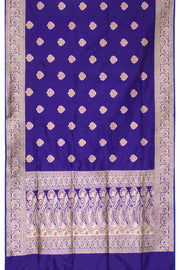 Honey Flower Purple Handloom Banarasi Katan Silk Saree 10063210