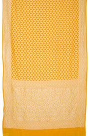 Golden Yellow Handcrafted Banarasi Khaddi Georgette Saree 10063216