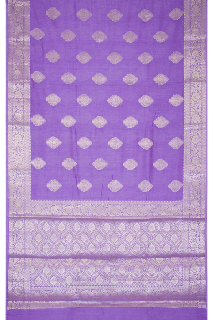 Periwinkle Purple Handloom Banarasi Chiniya Silk Saree 10063232