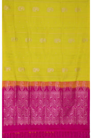Lemon Yellow Handloom Kanjivaram Soft Silk Saree 10063247