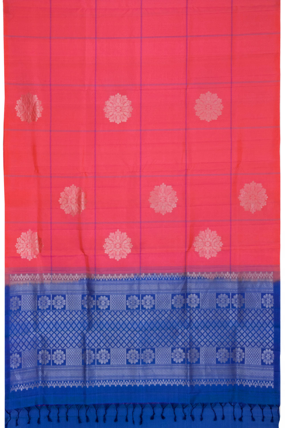 Coral Pink Handloom Kanjivaram Soft Silk Saree 10063254