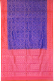 Ink Blue Handloom Kanjivaram Soft Silk Saree 10063262