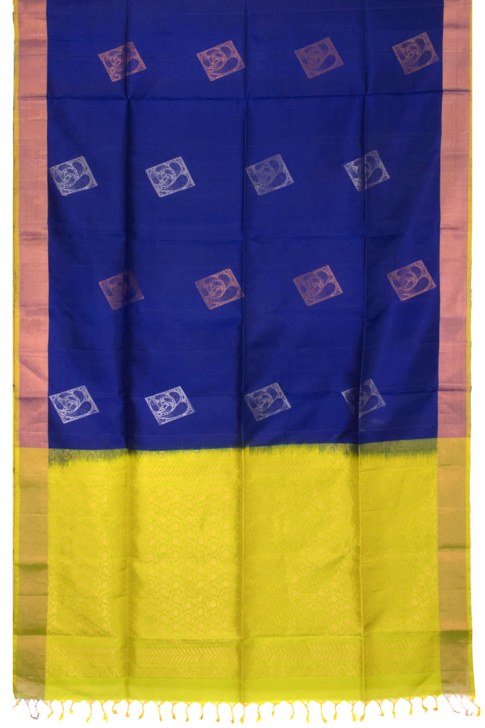 Berry Blue Handloom Kanjivaram Soft Silk Saree 10063285