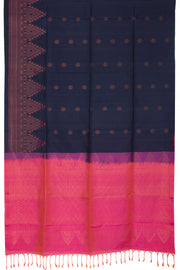 Navy Blue Handloom Kanjivaram Soft Silk Saree 10063299