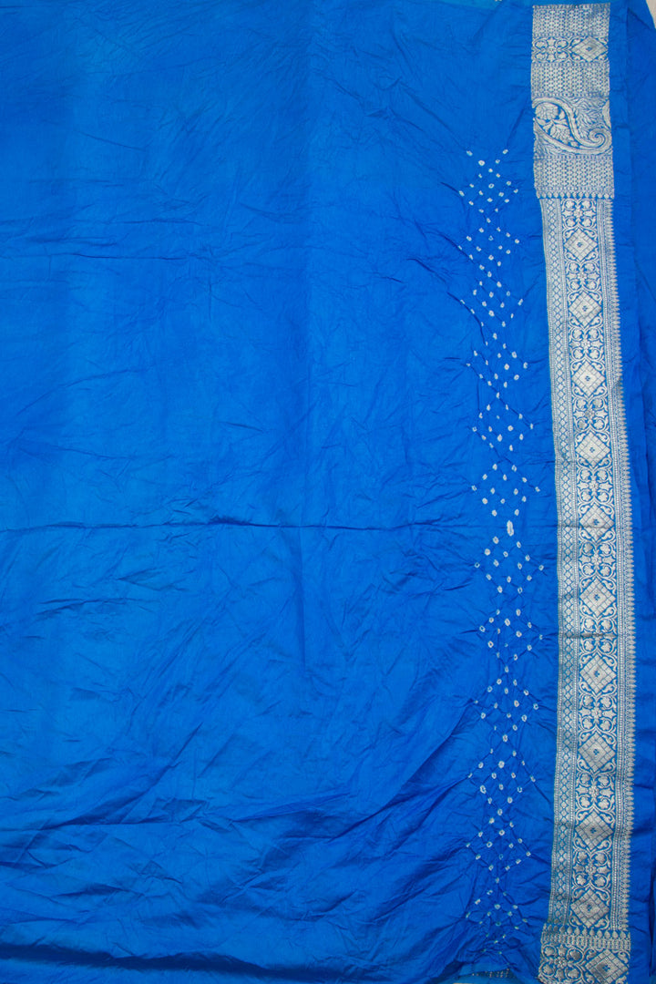 Tufts Blue Kanjivaram Pure Silk Bandhani Saree - Avishya