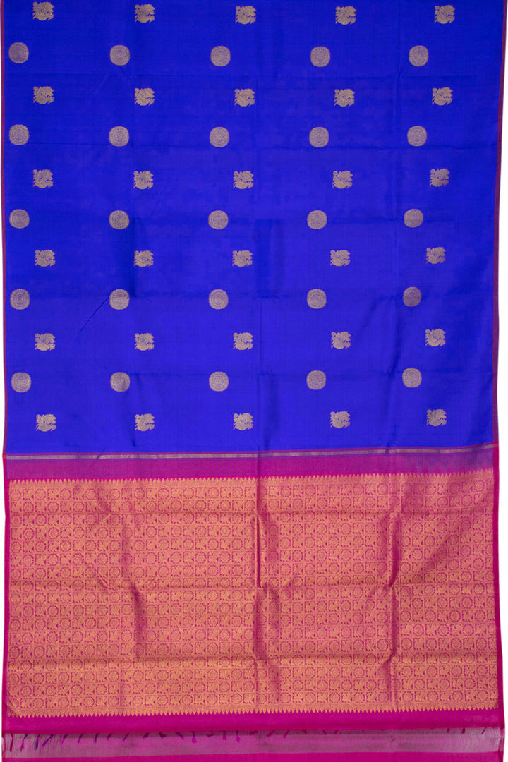 Royal Blue Pure Zari Kanjivaram Silk Saree 10063314