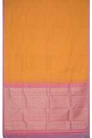 Carrot Orange Pure Zari Kanjivaram Silk Saree 10063355