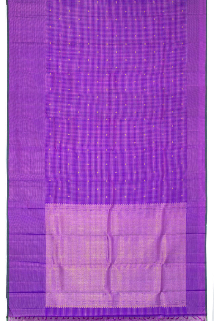 French Violet Pure Zari Kanjivaram Silk Saree 10063365