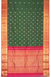 Bottle Green Pure Zari Korvai Kanjivaram Silk 