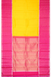 Mango Yellow Pure Zari Korvai Jacquard Kanjivaram Silk Saree 10063402