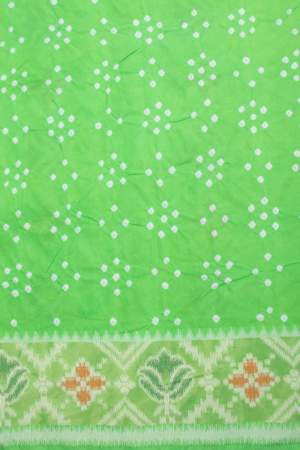 Green Pure Silk Bandhani Saree - Avishya