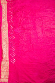 Mustard Yellow Bandhani Silk Saree - Avishya