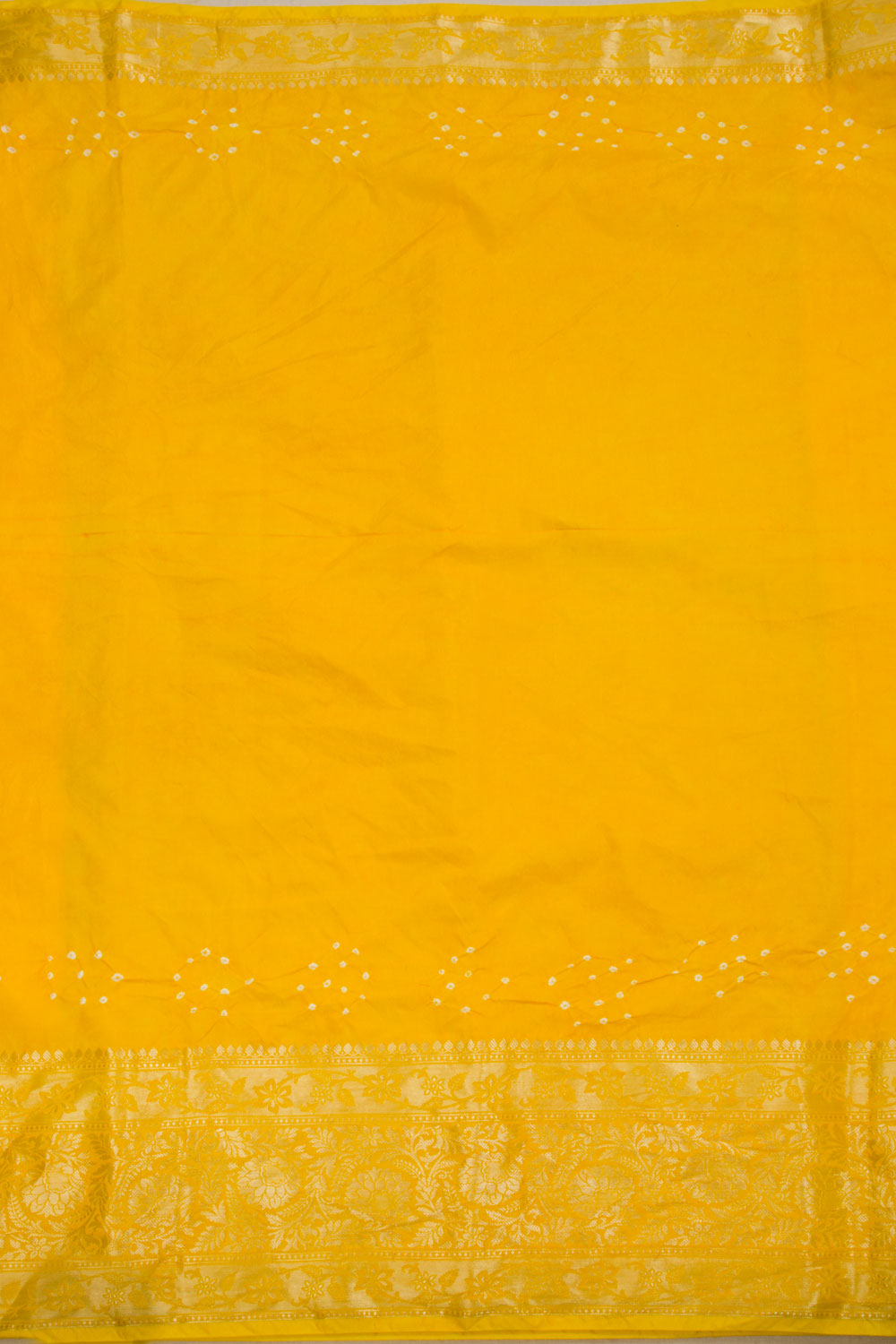Yellow Kanjivaram Pure Silk Bandhani Saree - Avishya