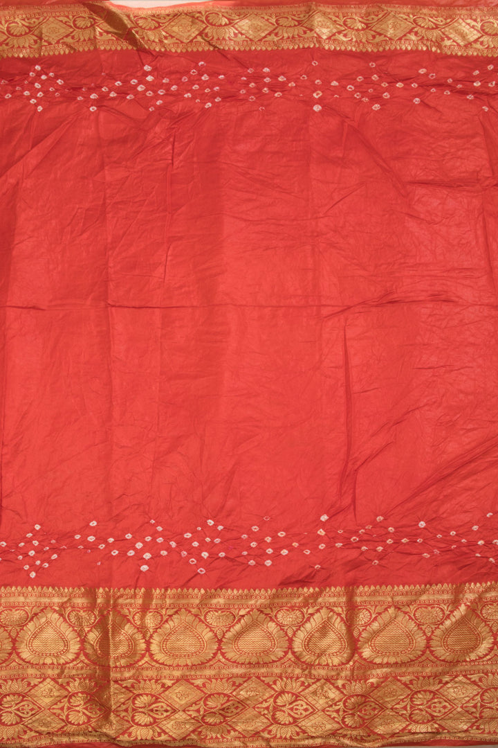 Flaming Orange Bandhani Silk Saree - Avishya