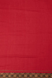 Red Kantha Embroidered Cotton Saree - Avishya