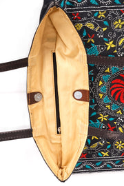 Black Kantha Embroidery Hand bag 10063522