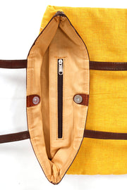 Yellow Kantha Embroidery Tote bag 10063524