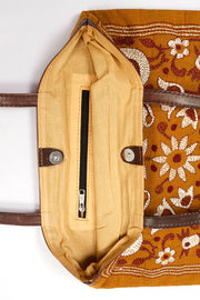 Mustard Yellow Kantha Embroidery Hand bag 10063528