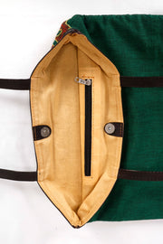 Green Kantha Embroidery Tote Bag 10063533