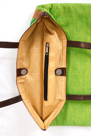 Green Kantha Embroidery Hand bag 10063538