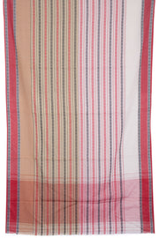 Sandal with Red Handloom Dhaniakhali Cotton Saree - 10063550