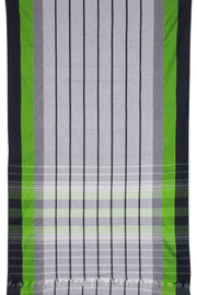 Grey with Green Handloom Dhaniakhali Cotton Saree - 10063559