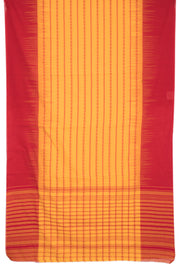 Yellow with Red Handloom Dhaniakhali Cotton Saree - Avishya