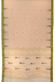 Baby Pink Handloom Bengal Tant Cotton Saree - Avishya