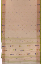 Beige Handwoven Bengal Tant Cotton Saree - Avishya