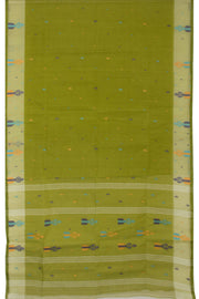 Green Handwoven Bengal Tant Cotton Saree - Avishya