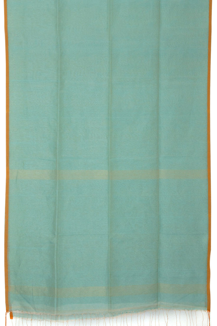 Teal Blue Handloom Bengal Tant Cotton Saree - Avishya