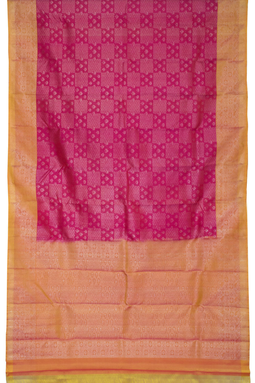 Carmine Pink Handloom Kanjivaram Soft Silk Saree 10063769