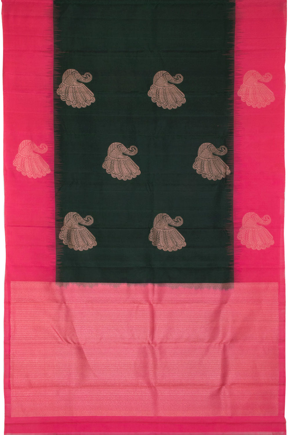 Dark Jungle Green Handloom Kanjivaram Soft Silk Saree 10063771