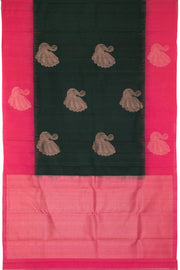 Dark Jungle Green Handloom Kanjivaram Soft Silk Saree 10063771