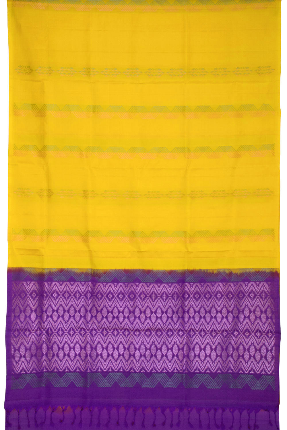 Satin Sheen Yellow Handloom Kanjivaram Soft Silk Saree