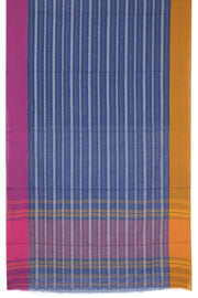 Lapis Blue Handloom Dhaniakhali Cotton Saree 10063793