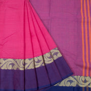 Hot Pink Handloom Dhaniakhali Cotton Saree 10063809