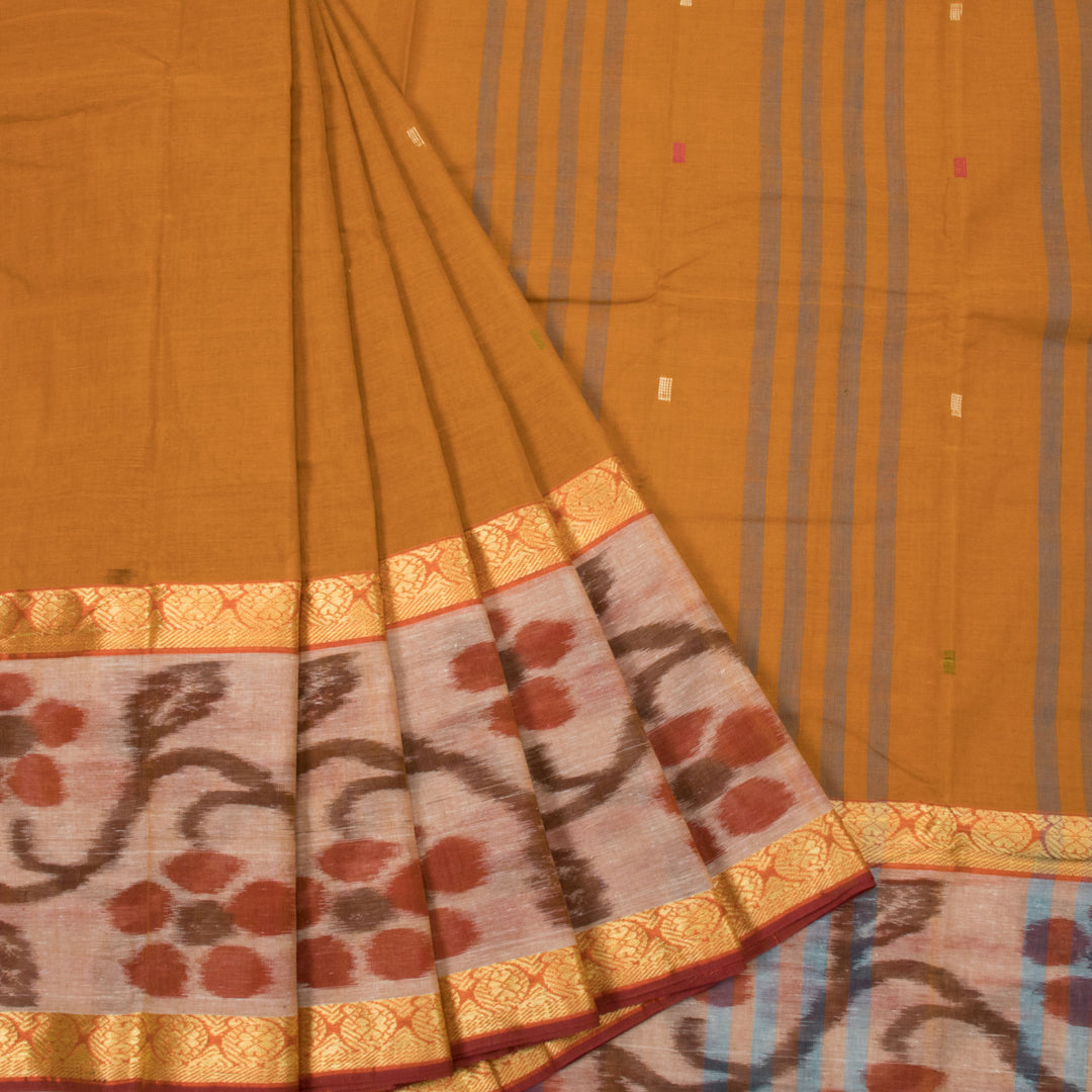 Copper Brown Handloom Dhaniakhali Cotton Saree 10063816