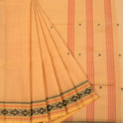 Light Orange Handloom Dhaniakhali Cotton Saree 10063817