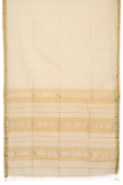 Off White Handloom Maheshwari Silk Cotton Saree  - Avishya