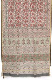 Off White Printed Handloom Chanderi Silk Cotton Saree - Avishya