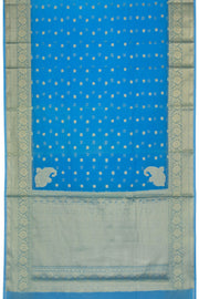 Copper Sulphate Blue Banarasi Organza Viscose Saree 10063847