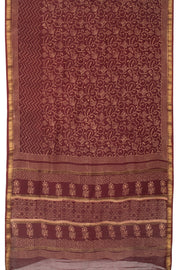 Maroon Akola Dabu Printed Saree - Avishya 