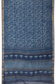 Navy Blue Akola Dabu Printed Saree - Avishya