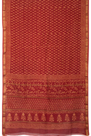 Maroon Akola Dabu Printed Saree - Avishya
